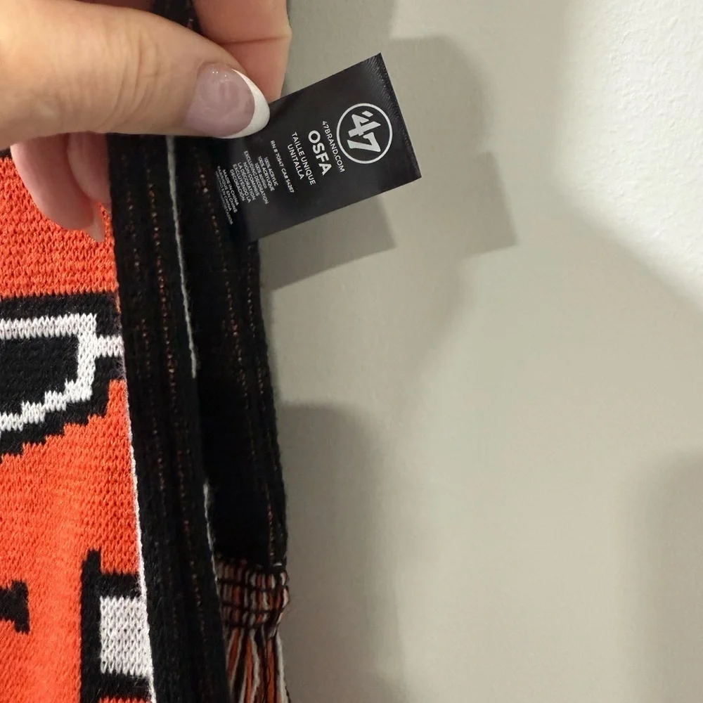47 Brand Black and Orange Knit Scarf